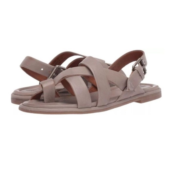 Frye Women’s Toe Strap Tait Softy Almond Toe Leather Slingback Sandal Size 7.5 - Picture 1 of 6